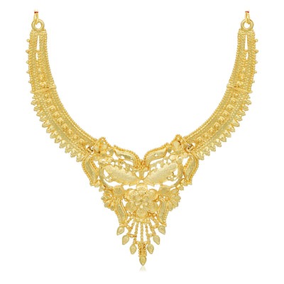 Sukkhi Gleaming 24 Carat Gold Plated Choker Necklace Set for Women