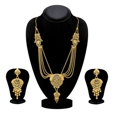 Sukkhi Lovely 24 Carat Gold Plated Multi-String Necklace Set for Women