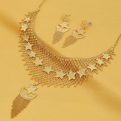 Sukkhi Lavish 24 Carat Gold Plated Star Choker Necklace Set for Women