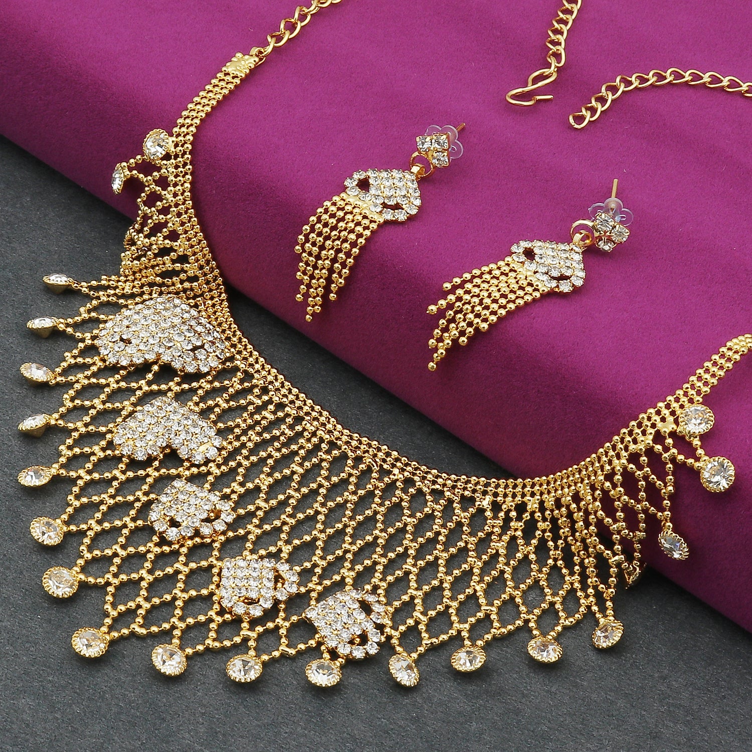 Sukkhi Glorious Gold Plated Choker Necklace Set For Women 