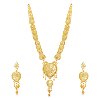 Sukkhi Traditional 24 Carat Gold Plated Long Haram Necklace Set for Women