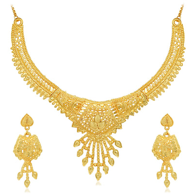 Sukkhi Awesome 24 Carat Gold Plated Choker Necklace Set for Women