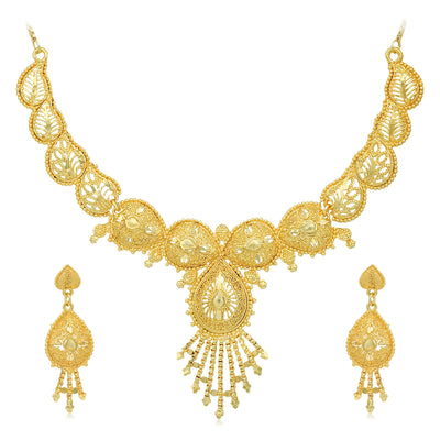 Sukkhi Fabulous 24 Carat Gold Plated Choker Necklace Set for Women