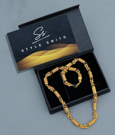 Style Smith Traditional Gold Plated Rope Chain for Men