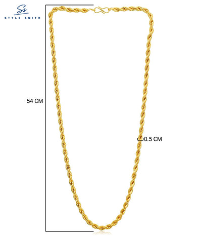 Style Smith Lavish Gold Plated Rope Chain for Men