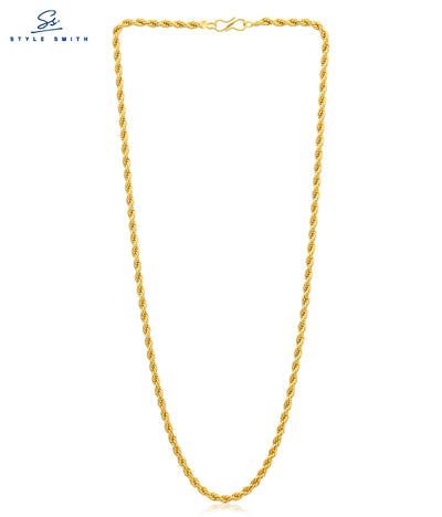 Style Smith Charming Gold Plated Rope Chain for Men