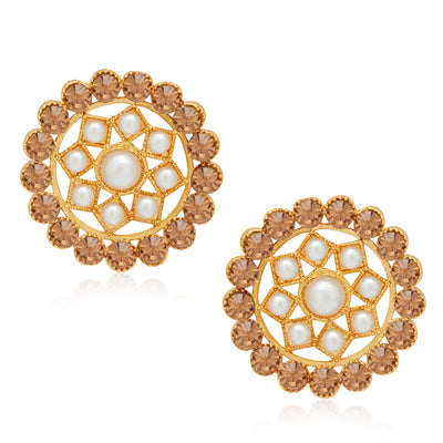 Sukkhi Lavish Gold Plated Pearl Choker Necklace Set for Women