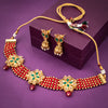 Sukkhi Attractive Gold Plated Red Pearl Neckalce Set for Women