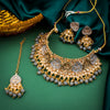 Sukkhi Designer Gold Plated Mint Kundan Necklace Set with Maangtikka for Women