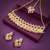 Sukkhi Sparkling Gold Plated Maroon Pearl Choker Necklace Set with Maangtikka for Women