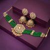 Sukkhi Astonish Gold Plated Green Pearl Necklace Set for Women