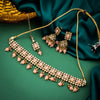 Sukkhi Glorious Gold Plated Peach Pearl Necklace Set with Maangtikka for Women