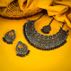 Sukkhi Ritzy Black Pearl Choker Necklace Set with Maangtikka for Women