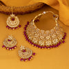 Sukkhi Divine Purple Pearl Choker Necklace Set with Maangtikka for Women