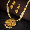 Sukkhi Exquisite Gold Plated Pearl Temple Necklace Set For Women