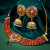 Sukkhi Flattering Red Pearl Gold Plated Necklace Set For Women