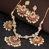 Sukkhi Fancy Gold Plated Meenakari Chandbali Necklace Set For Women