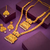 Sukkhi Designer Matte Gold Plated Long Haram Necklace Set of with Maangtikka For Women