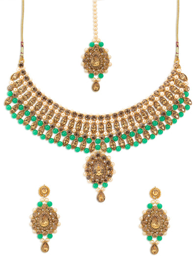 Sukkhi Trendy LCT Gold Plated Choker Necklace Set for Women