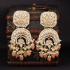 Sukkhi Gleaming Kundan Pearl Gold Plated Chandbali Earring For Women