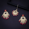 Sukkhi Excellent Kundan Gold Plated Earring and Maangtikka Set for Women