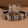 Sukkhi Traditional Oxidised Choker Black Pearl Necklace Set for Women
