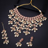 Sukkhi Dazzling Gold Plated Red & White Pearl Choker Necklace Set With Maangtikka for Women