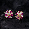 Sukkhi Purple Floral CZ Gold Plated Stud Earring For Women