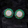 Sukkhi Green Sparkling CZ Gold Plated Stud Earring for Women