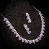 Sukkhi Charming CZ Rhodium Plated Choker Necklace Set for Women