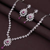 Sukkhi Classy CZ Rhodium Plated Choker Necklace Set for Women