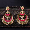 Sukkhi Pretty Gold Plated Kundan Pearl Chandbali Earring for Women