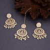 Sukkhi Graceful Gold Plated Kundan & Pearl Earring Mangtikka For Women