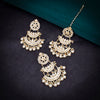 Sukkhi Alluring Chandbali Gold Plated Kundan & Pearl Earring Mangtikka For Women