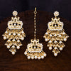 Sukkhi Stunning Gold Plated Kundan & Pearl Earring Mangtikka For Women