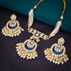 Sukkhi Lavish Kundan Gold Plated Mint Choker Necklace Set for Women