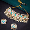Sukkhi Enchanting Kundan Gold Plated Mint Choker Necklace Set for Women