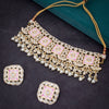 Sukkhi Luscious Kundan Gold Plated Mint Choker Necklace Set for Women