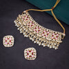Sukkhi Gleaming Kundan Gold Plated Mint Choker Necklace Set for Women
