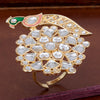 Sukkhi Divine Peacock Kundan Gold Plated Ring for Women