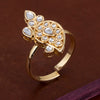 Sukkhi Pleasing Floral Kundan Gold Plated Ring for Women