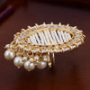 Sukkhi Fantastic Kundan & Pearl Gold Plated Ring for Women