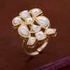 Sukkhi Engraved Kundan Gold Plated Ring for Women
