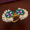 Sukkhi Splendour Pearl Gold Plated Green Ring for Women