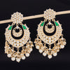 Sukkhi Distinctive Gold Plated Kundan & Pearl Chandbali Earring For Women