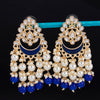 Sukkhi Slender Gold Plated Kundan & Pearl Chandbali Earring For Women