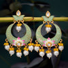 Sukkhi Spectacular Gold Plated Mint Kundan Pearl Chandbali Earring for Women