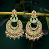 Sukkhi Elegant Gold Plated Mint Kundan Pearl Dangle Earring For Women