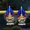 Sukkhi Splendid Gold Plated Meenakari Pearl Drop Earring for Women