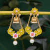 Sukkhi Floral Gold Plated Mint Pearl Jhumki Earring for Women